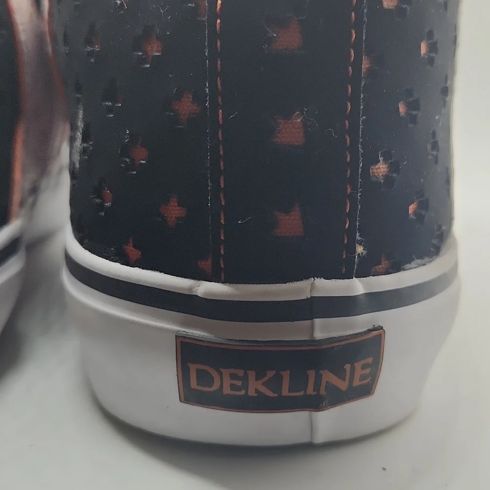 Dekline black orange white skater Sneaker Shoes Size 7 - Picture 4 of 7